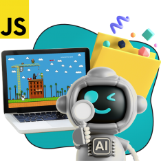 Язык программирования JavaScript + AI. Проектное обучение + геймификация + AI-помощники - КИБЕРшкола программирования для детей, компьютерные курсы для школьников, начинающих и подростков - KIBERone г. Туапсе